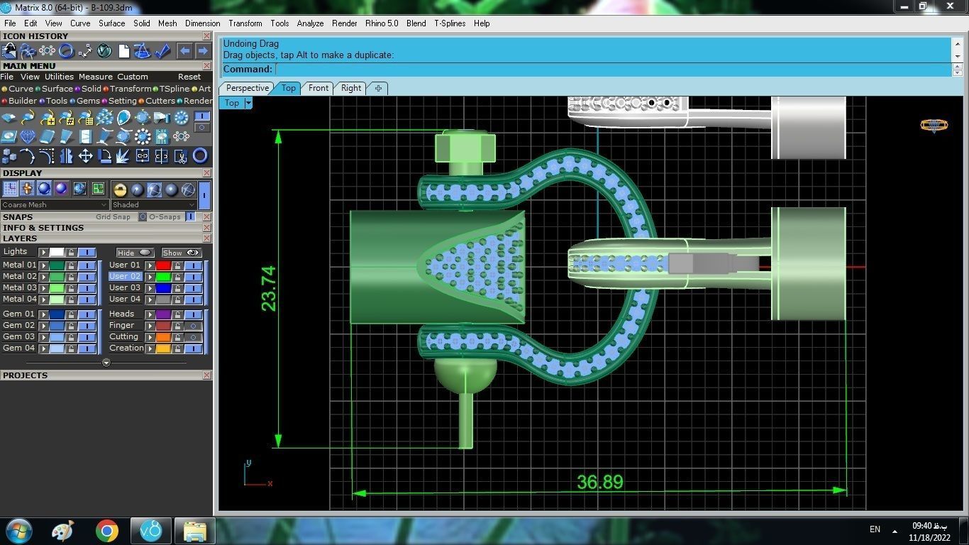 Bracelet with leather 3D print model_6