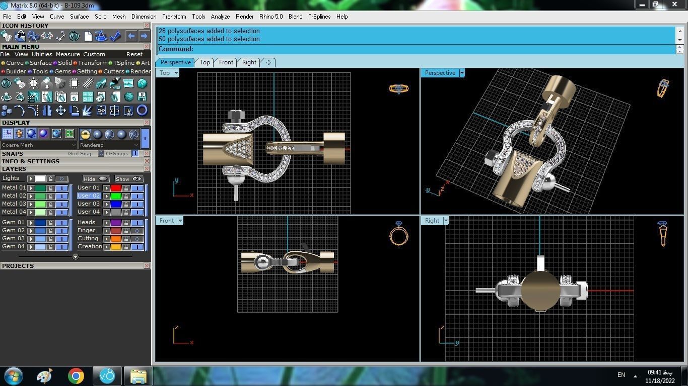 Bracelet with leather 3D print model_7