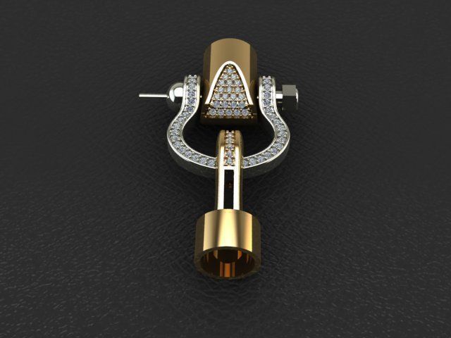 Bracelet with leather 3D print model_4