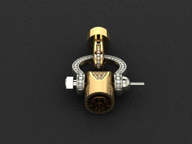 Bracelet with leather 3D print model_2