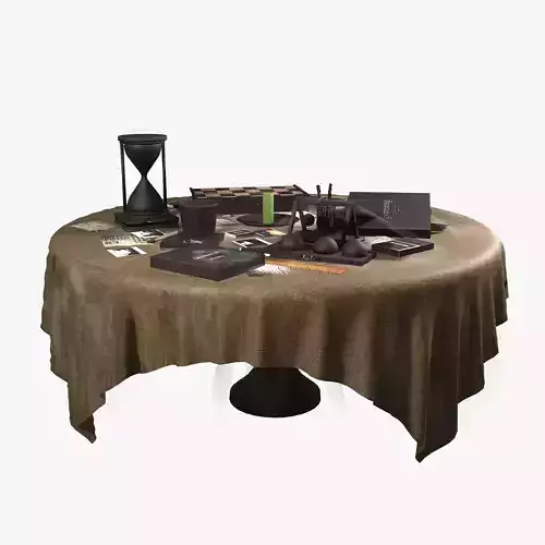 Classic Wooden Vintage Table Low Poly Low-poly 3D model