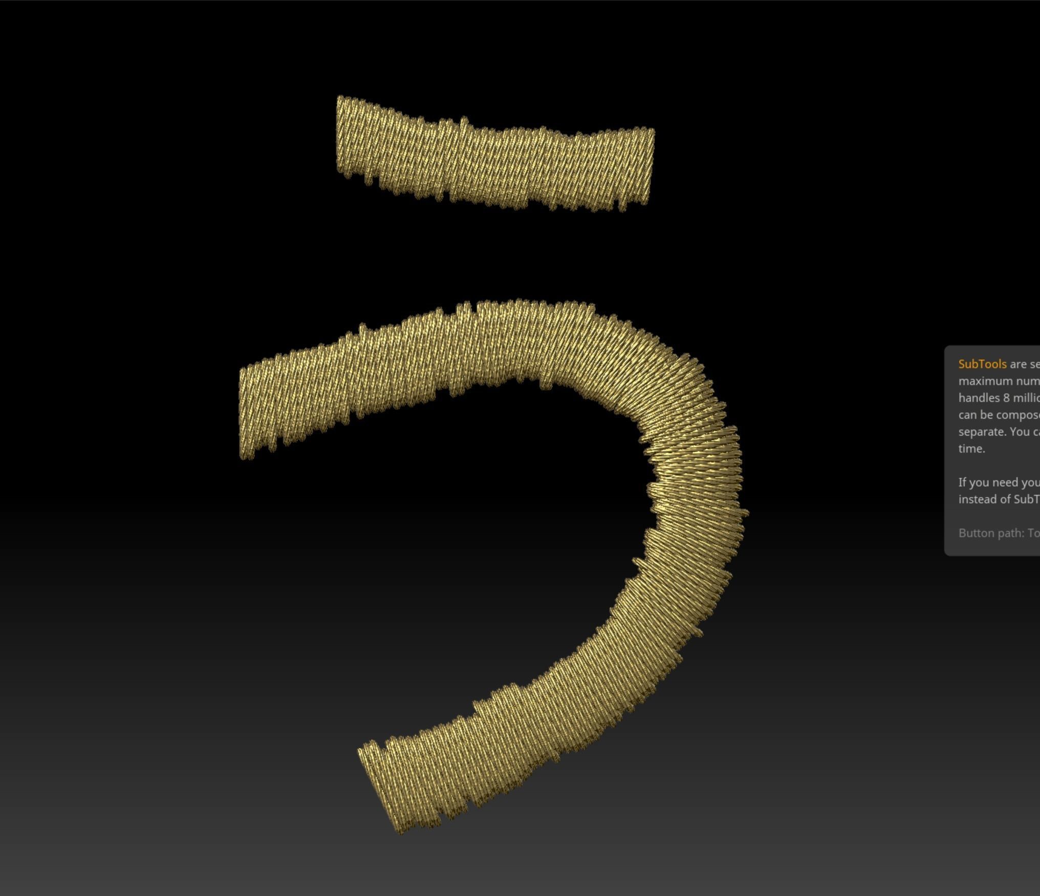 EmbroideryCG Font Japan Hiragana01A Zbrush IMM Brush 3D model CGTrader
