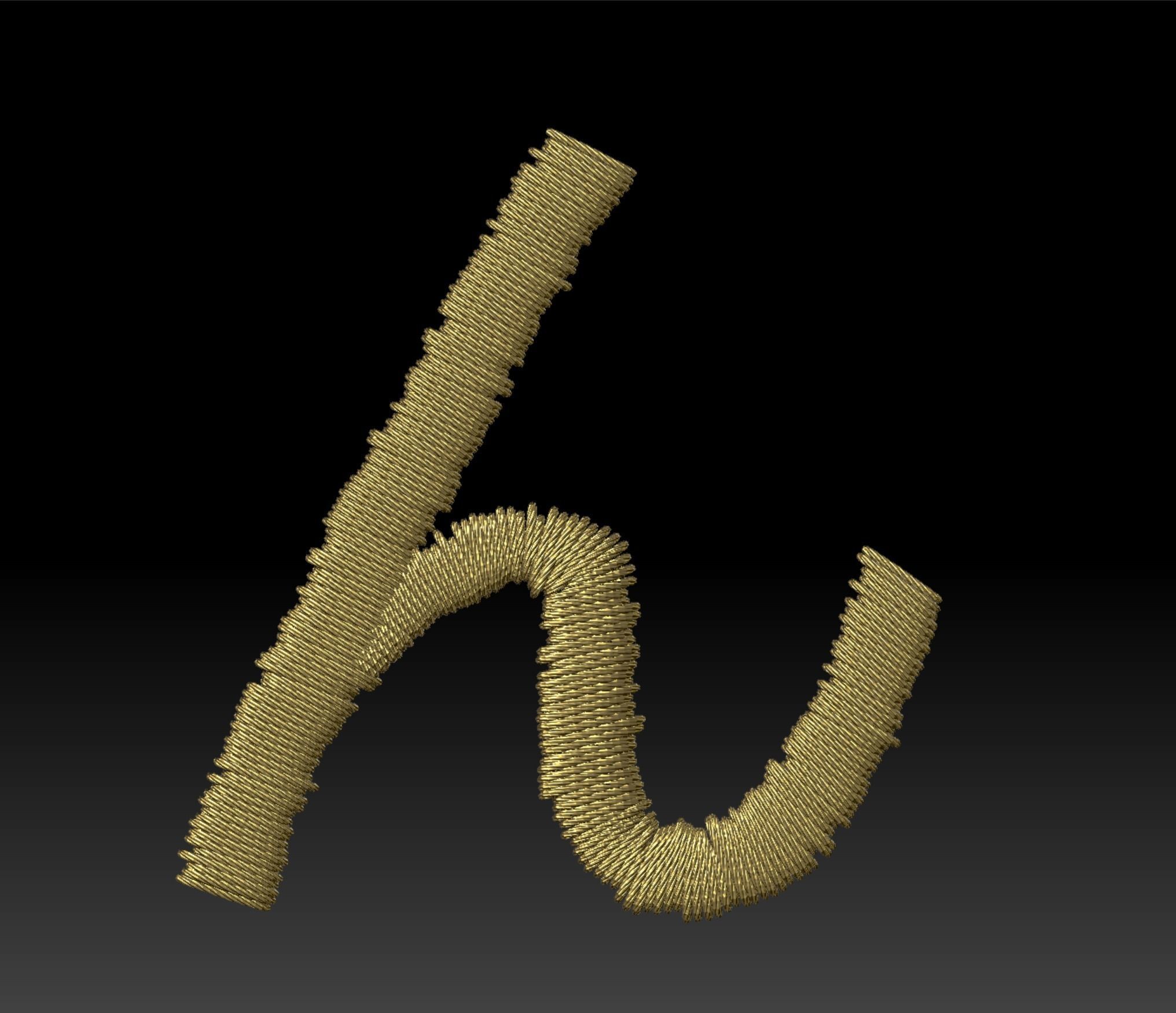 EmbroideryCG Font Japan Hiragana01A Zbrush IMM Brush 3D model CGTrader