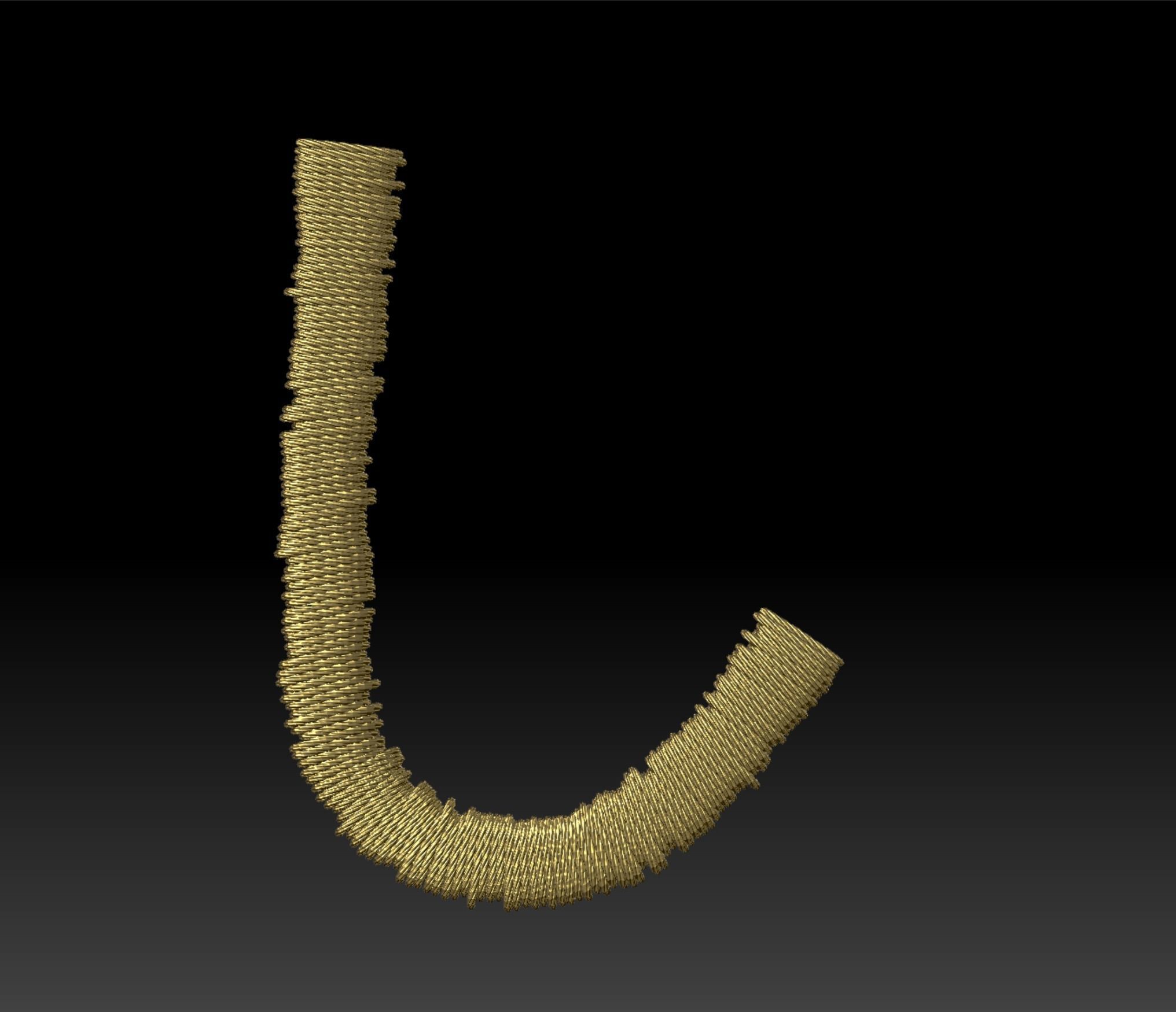 EmbroideryCG Font Japan Hiragana01A Zbrush IMM Brush 3D model CGTrader