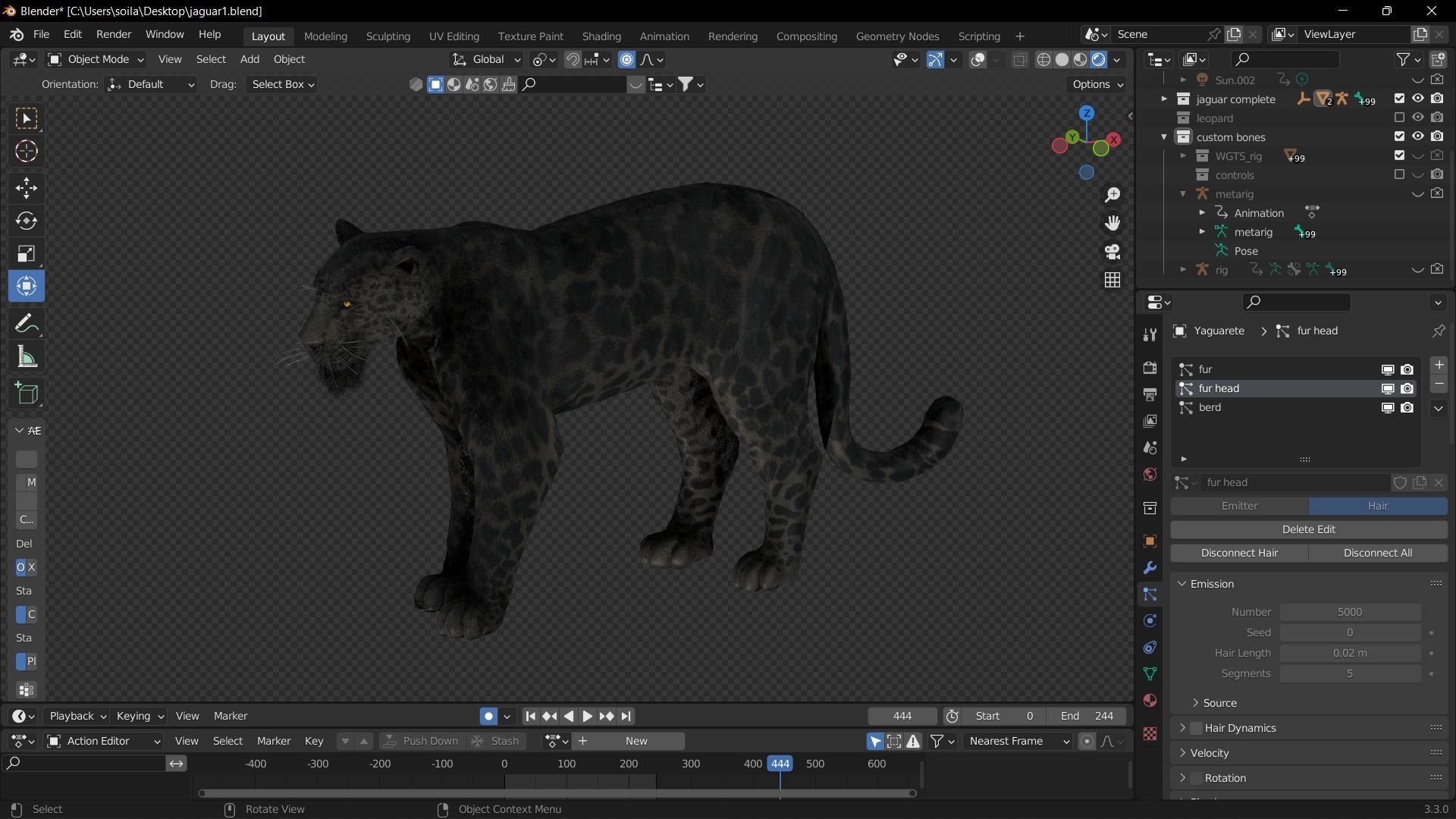 Black panther Jaguar Photorealistic Rigged 3d Blender 4K model 3D model_1