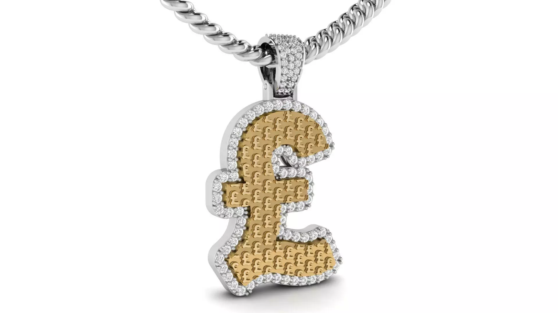 Pound Currency Hip-hop Pendant 3D print model_0