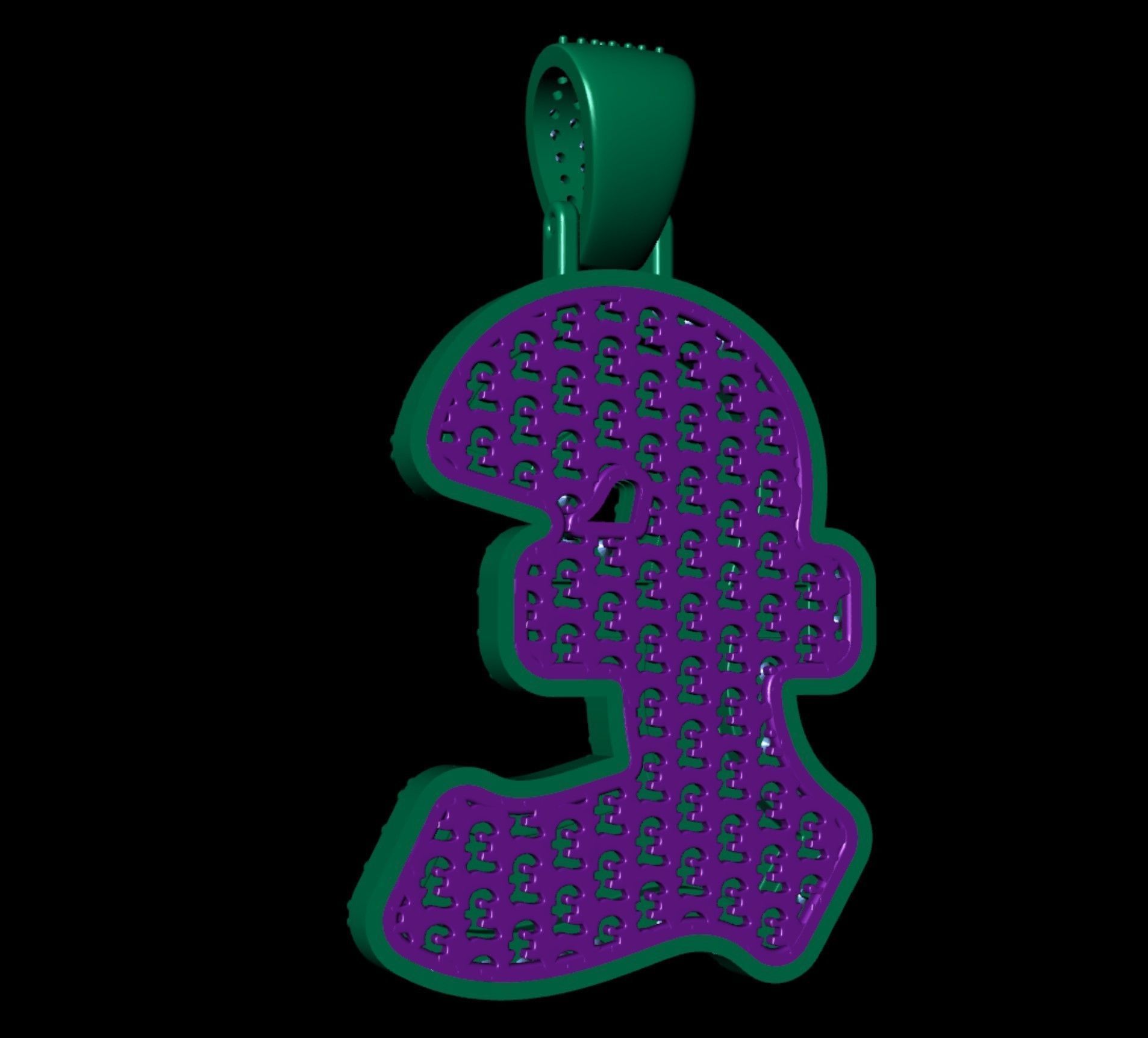 Pound Currency Hip-hop Pendant 3D print model_7