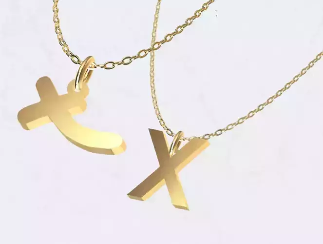 X - Letter Alphabet Pendant Necklace