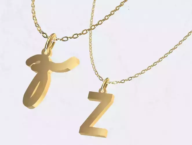 Z - Letter Alphabet Pendant Necklace