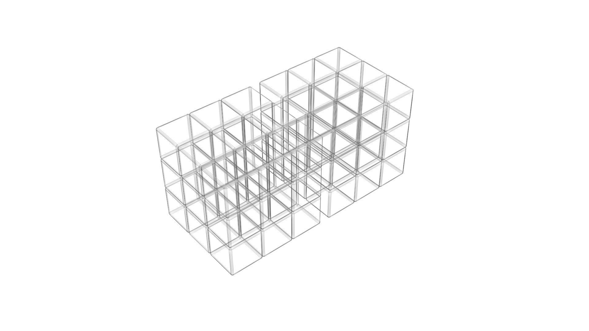 Rubiks Cube With Black and White Colors Set 3D model_21