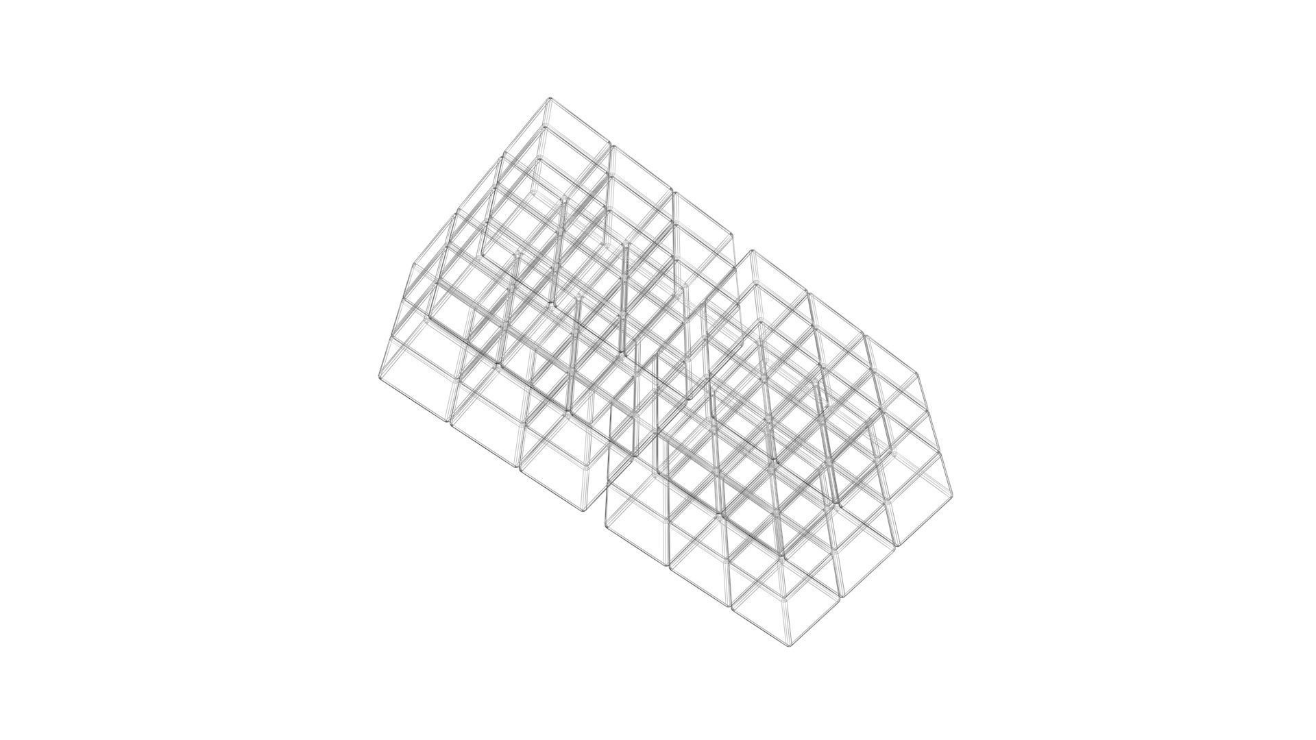 Rubiks Cube With Black and White Colors Set 3D model_23