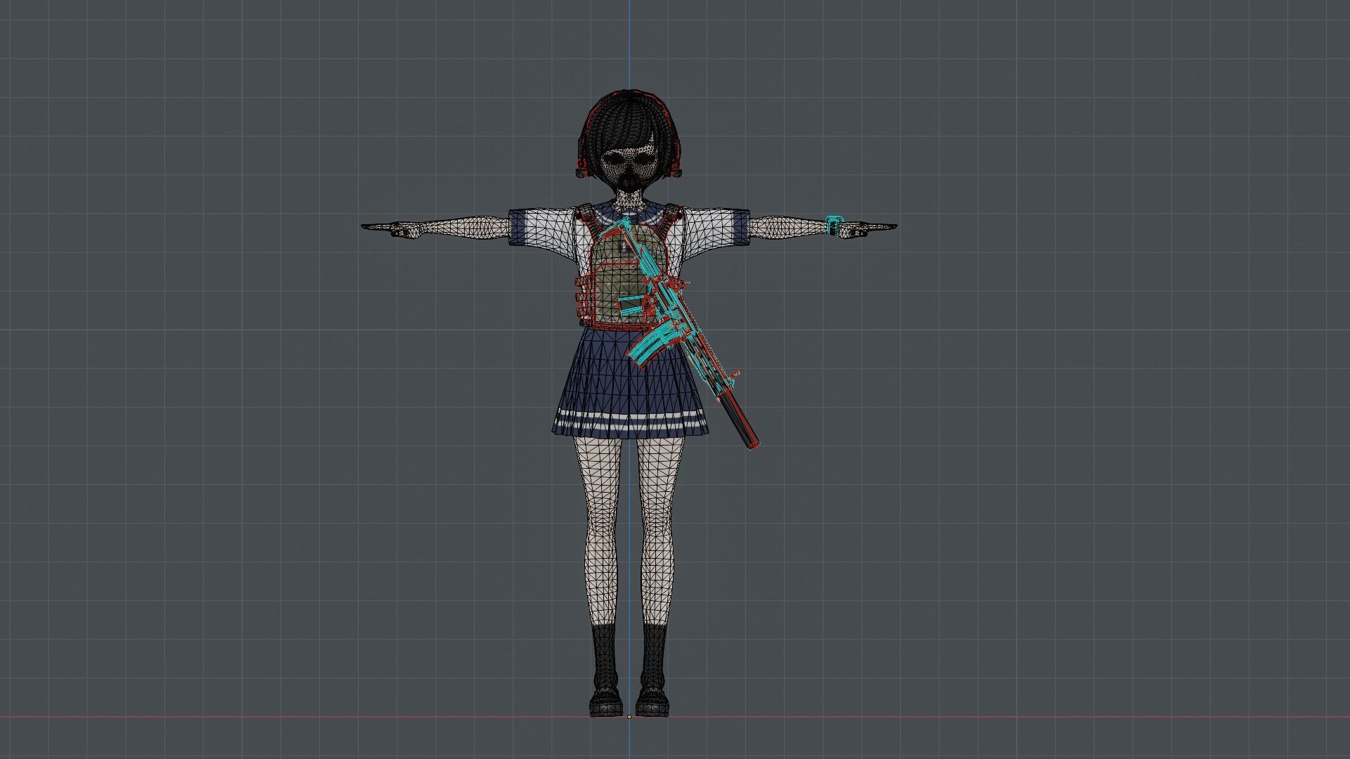 Anime Operator Low-poly 3D model_7