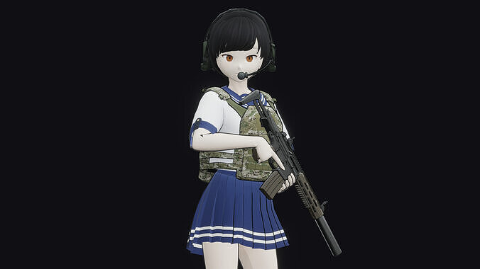 Anime Operator Low-poly 3D model