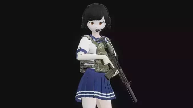 Anime Operator Low-poly 3D model