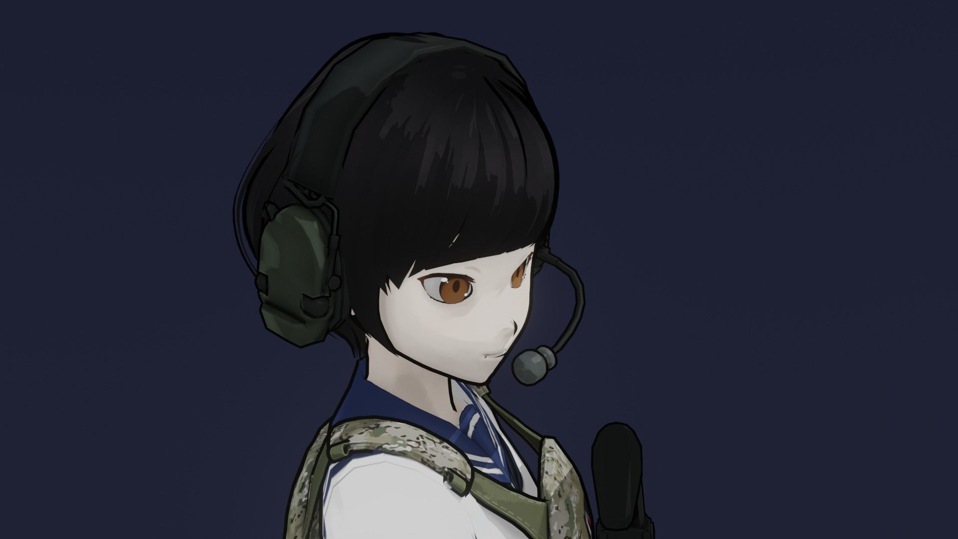 Anime Operator Low-poly 3D model_5