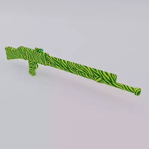 3d Rifle zebra Low-poly 3D model