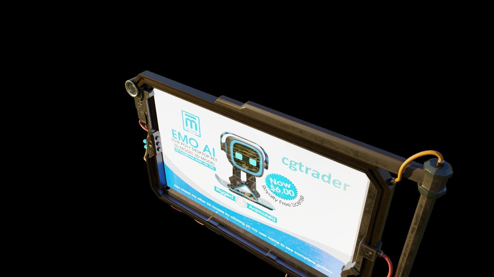 Big Digital Steel Billboards Low-poly 3D model 3D model_4