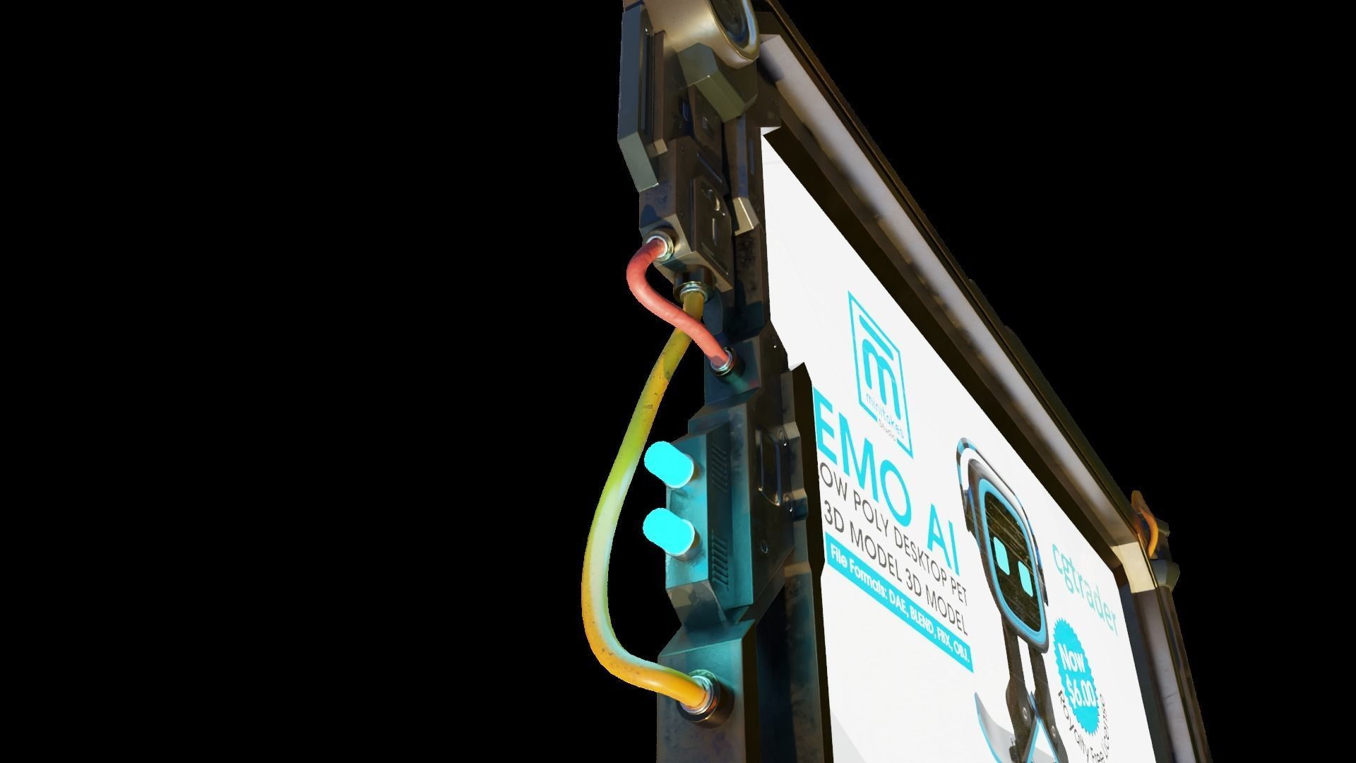 Big Digital Steel Billboards Low-poly 3D model 3D model_9