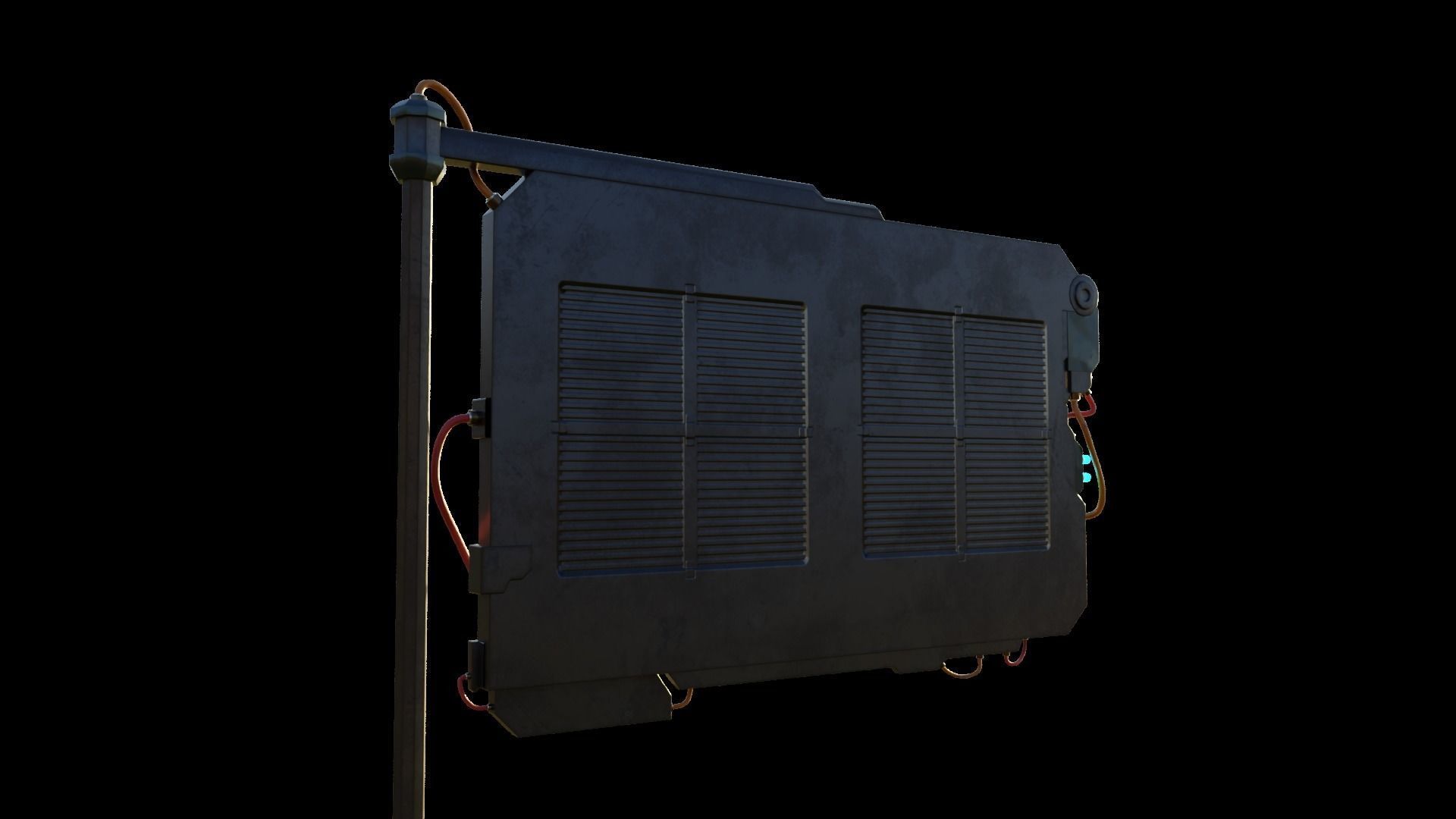 Big Digital Steel Billboards Low-poly 3D model 3D model_5