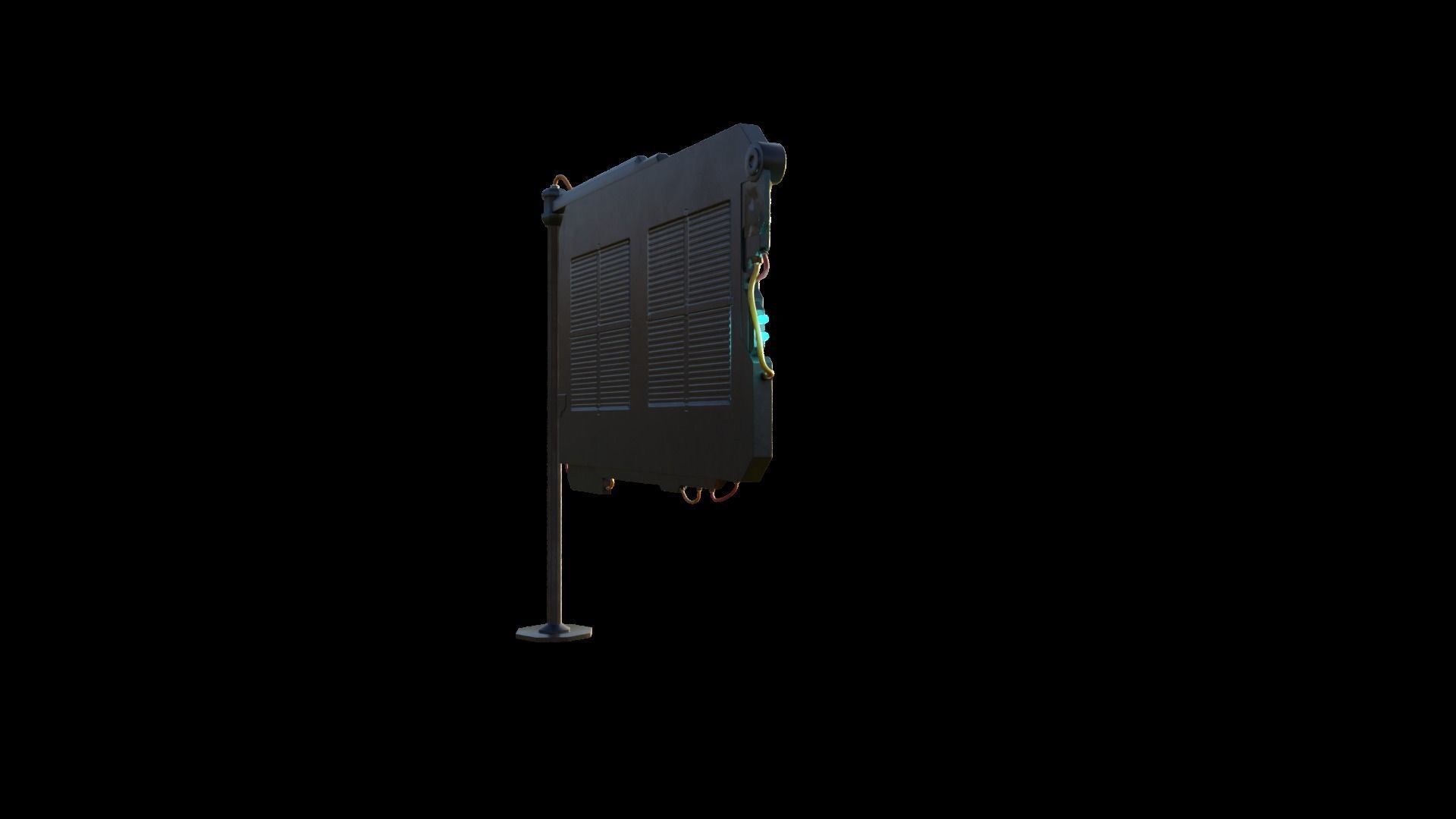 Big Digital Steel Billboards Low-poly 3D model 3D model_1