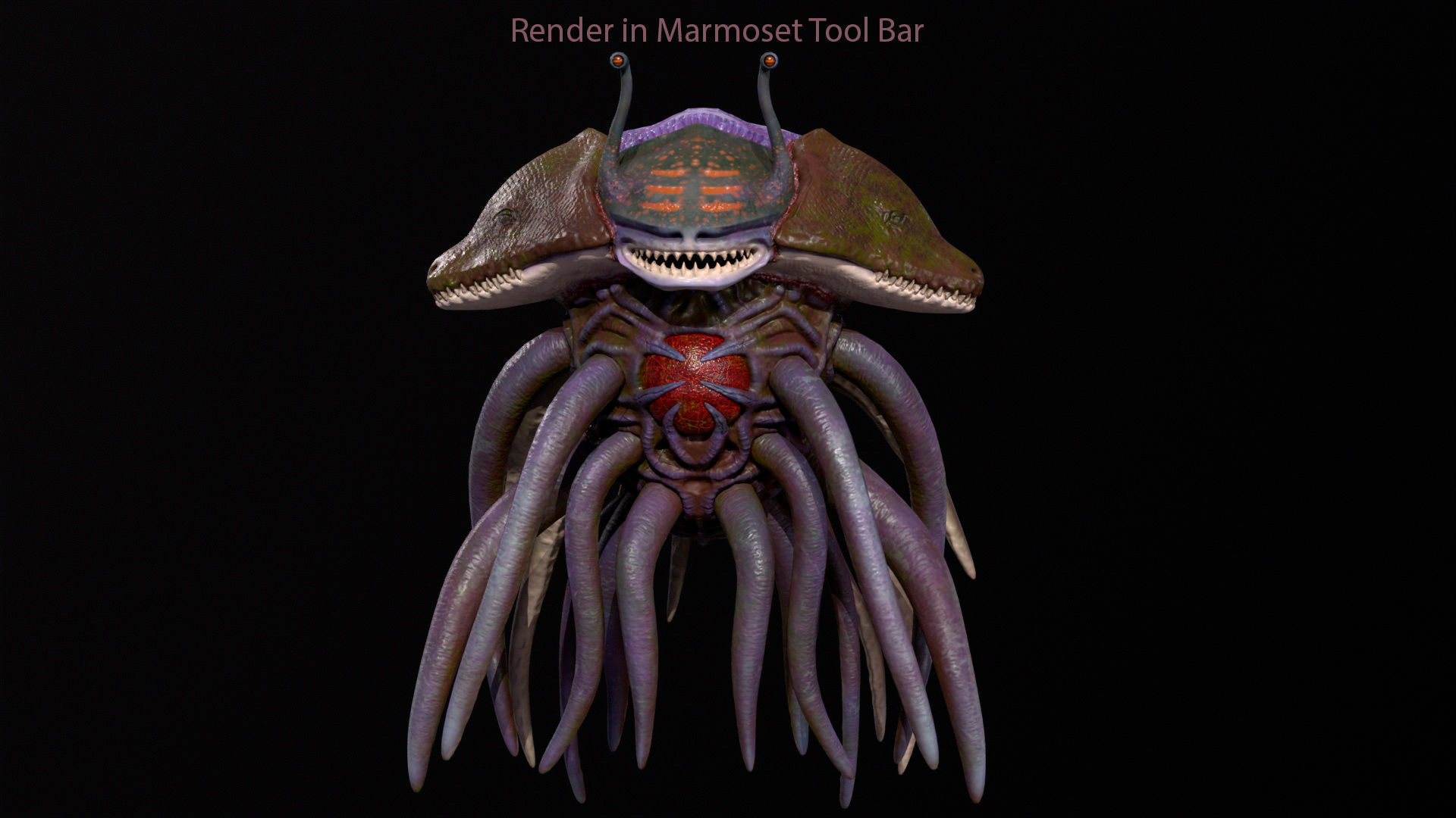 Sea Monster Low-Poly game-ready animated 3D model Low-poly 3D model_6