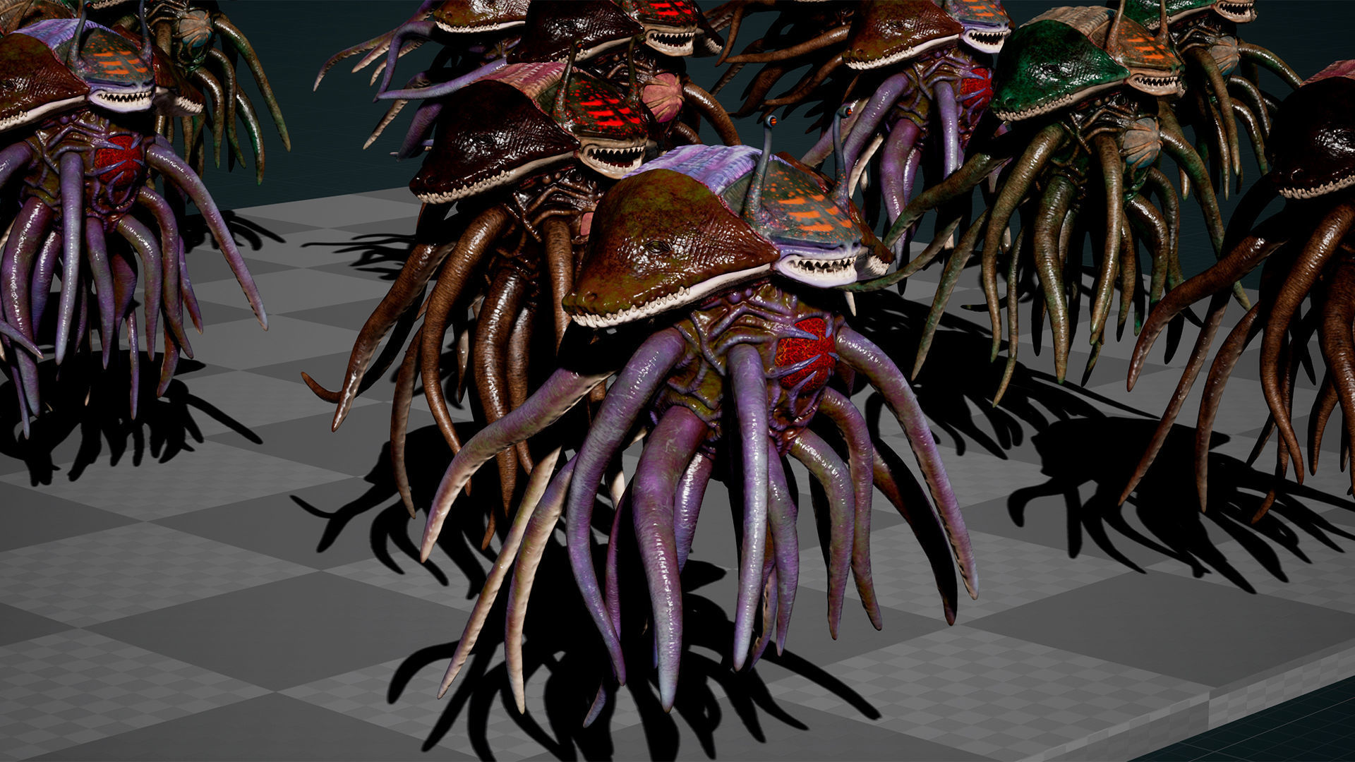 Sea Monster Low-Poly game-ready animated 3D model Low-poly 3D model_16