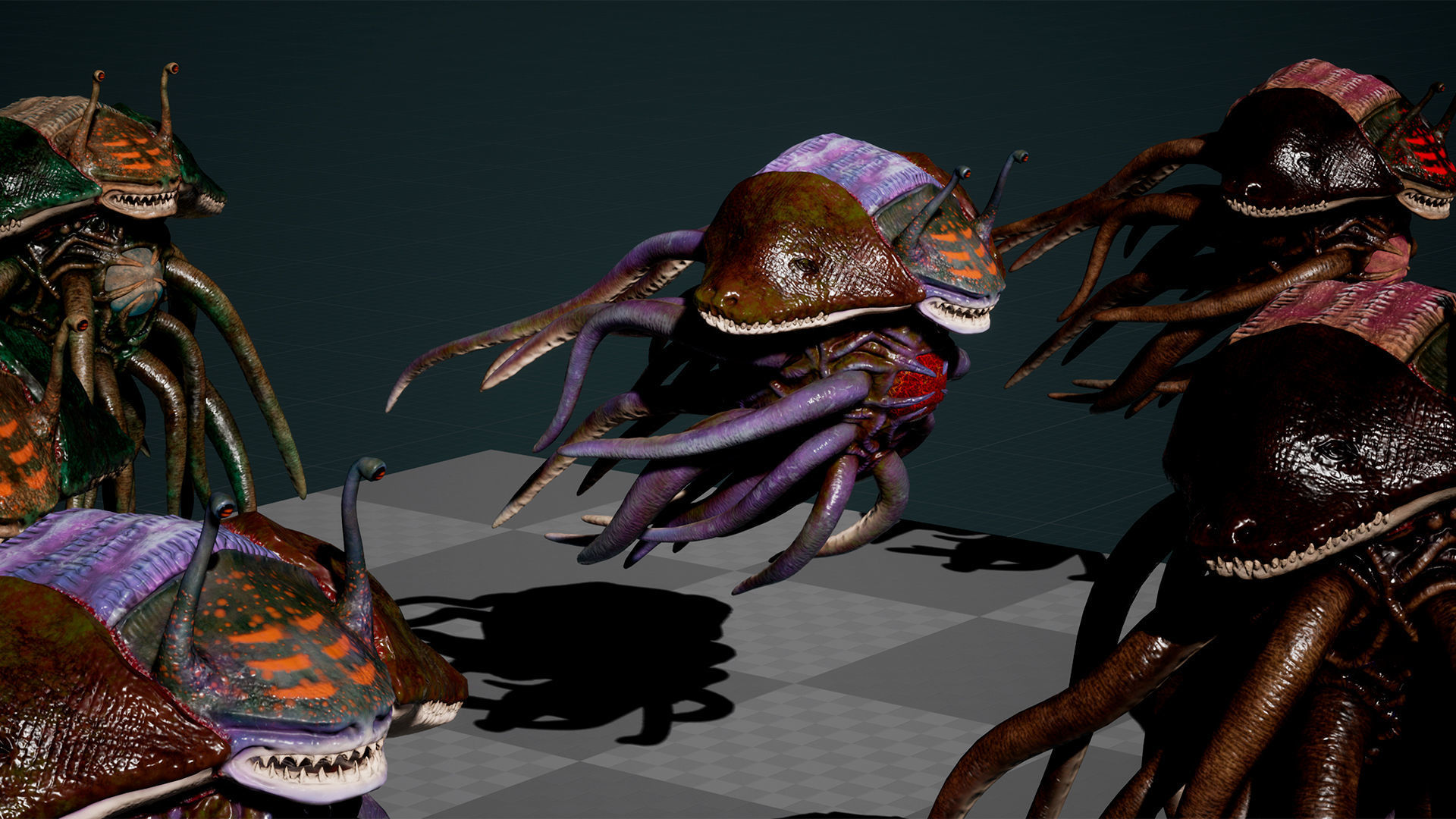 Sea Monster Low-Poly game-ready animated 3D model Low-poly 3D model_14