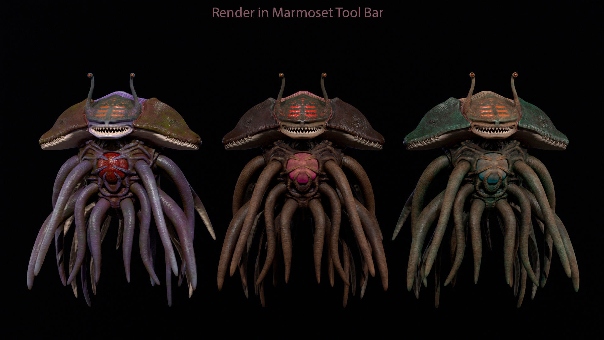 Sea Monster Low-Poly game-ready animated 3D model Low-poly 3D model_8