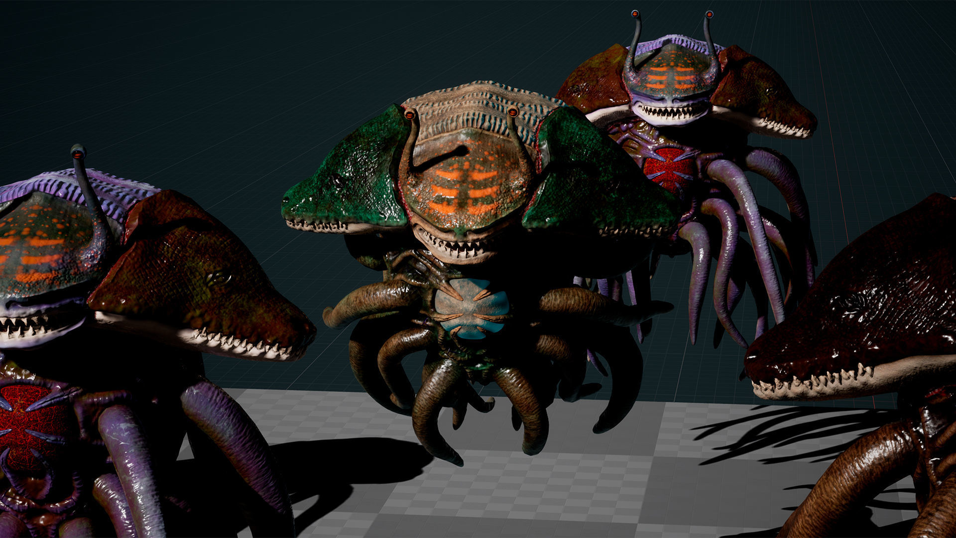 Sea Monster Low-Poly game-ready animated 3D model Low-poly 3D model_11