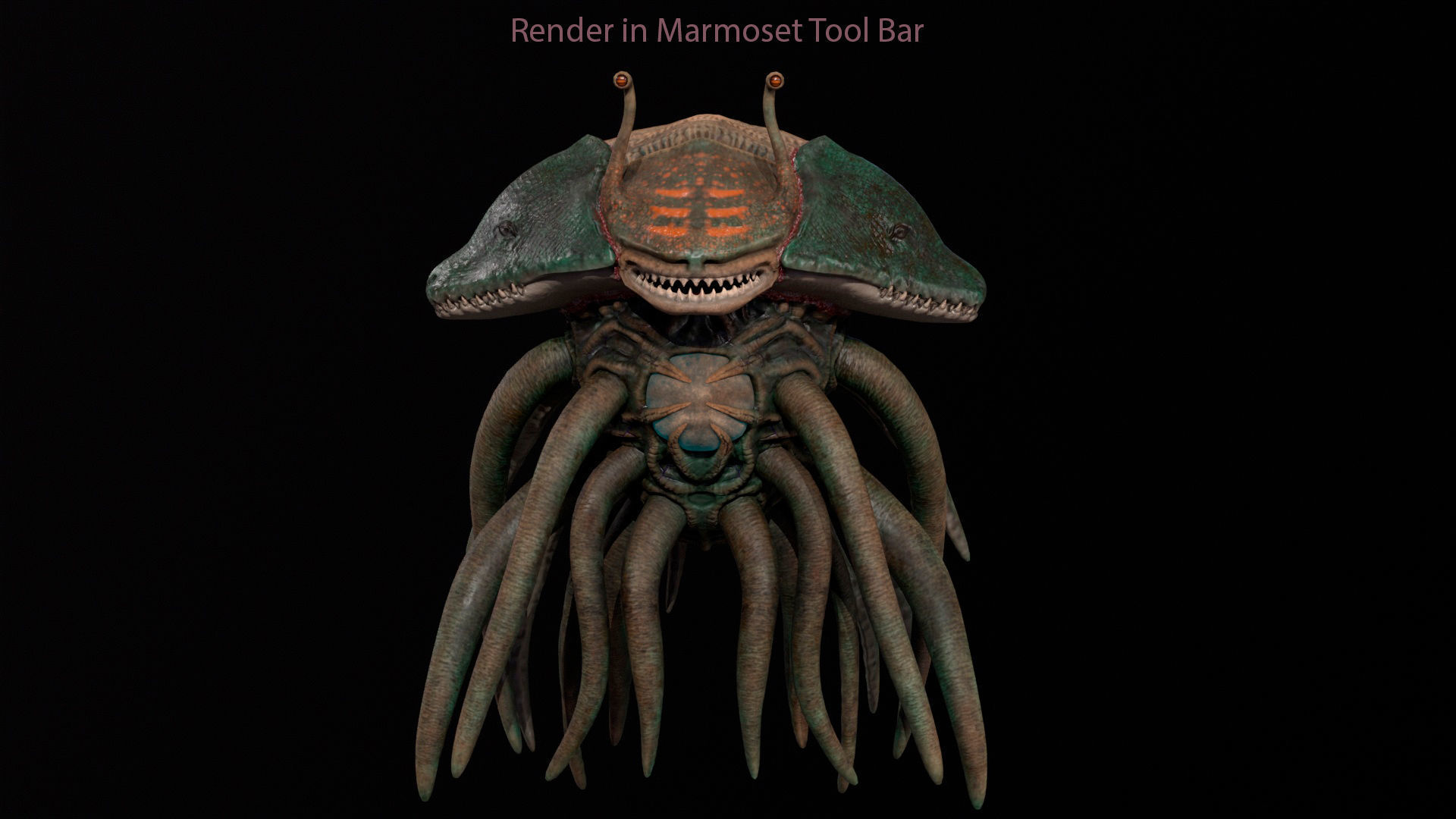 Sea Monster Low-Poly game-ready animated 3D model Low-poly 3D model_4