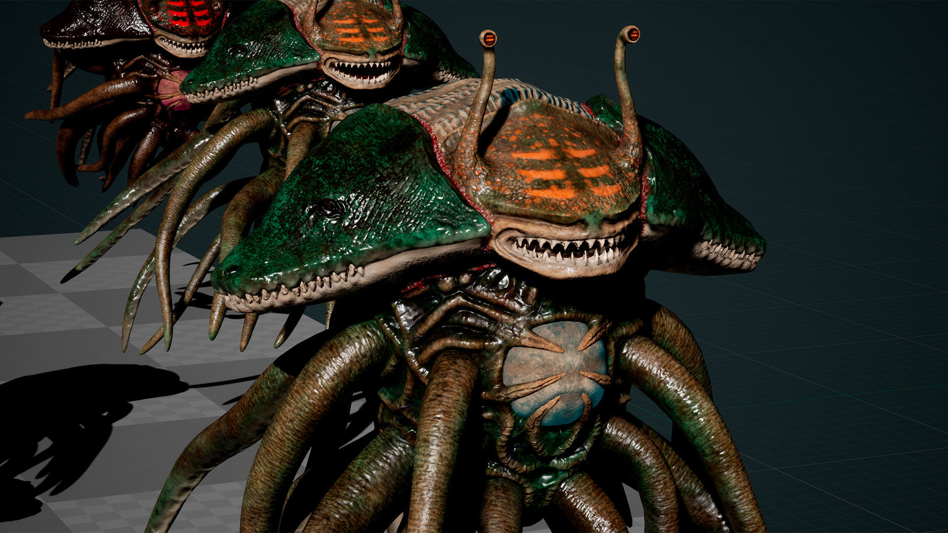 Sea Monster Low-Poly game-ready animated 3D model Low-poly 3D model_13