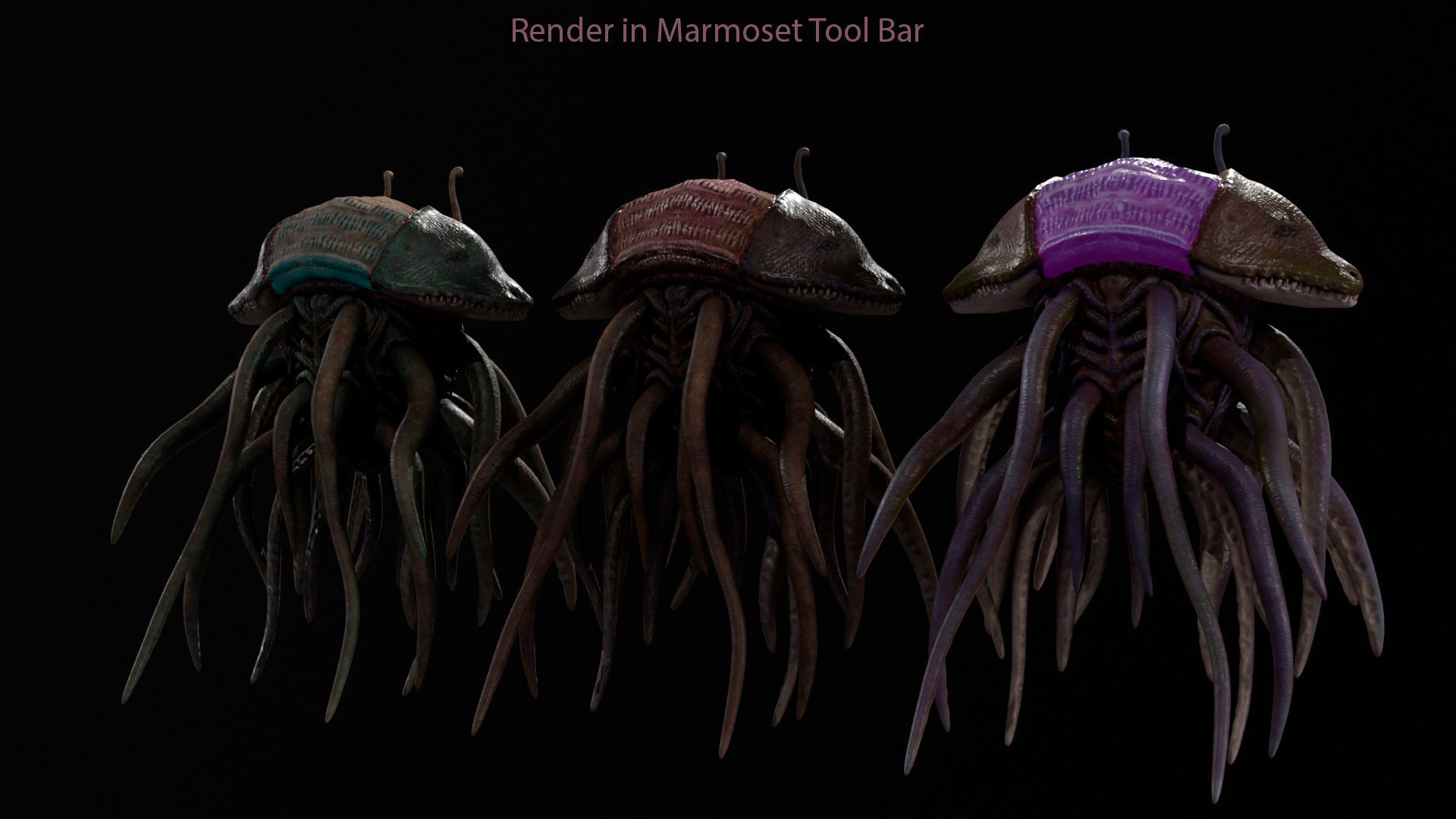 Sea Monster Low-Poly game-ready animated 3D model Low-poly 3D model_9