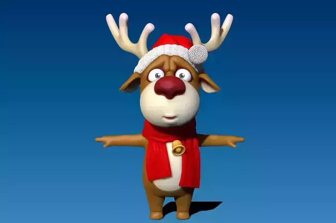  cute christmas elk zbrush high lmodel