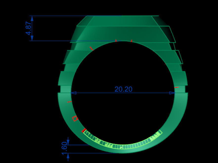 emerald sapphier ring man  3D print model_1