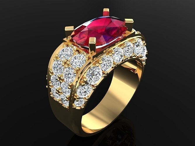 Oval stone ring - N3737 3D print model