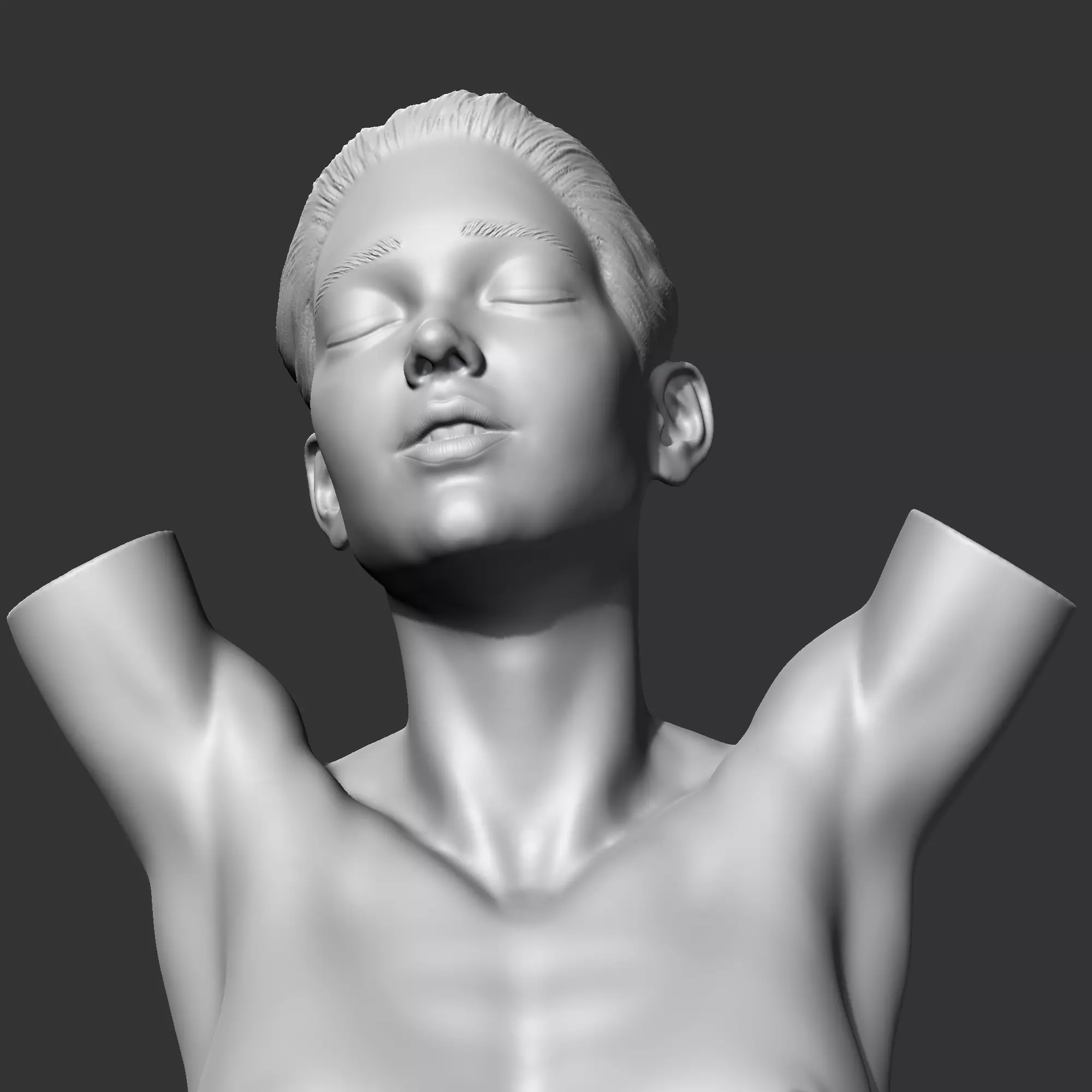 CH girl bust N 3D print model 3D print model_0