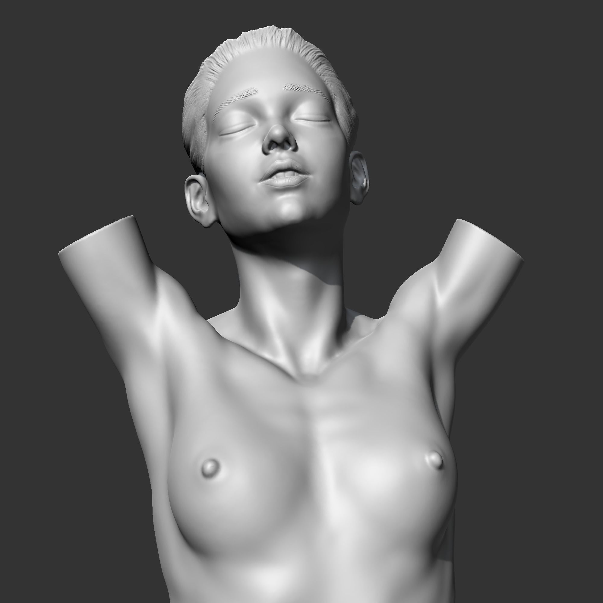 CH girl bust N 3D print model 3D print model_1