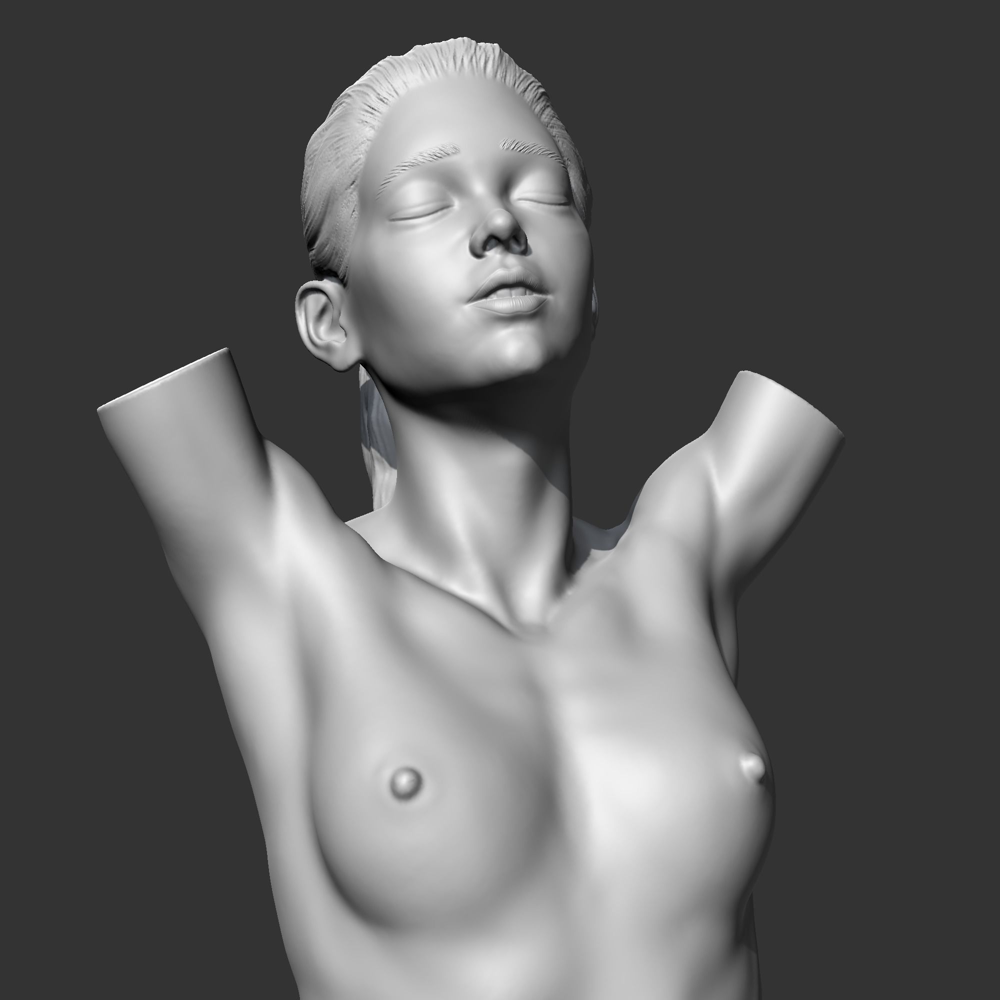 CH girl bust N 3D print model 3D print model_9