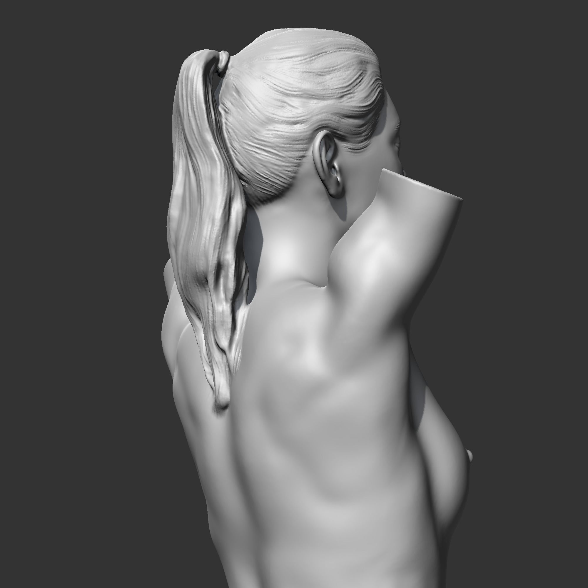 CH girl bust N 3D print model 3D print model_7