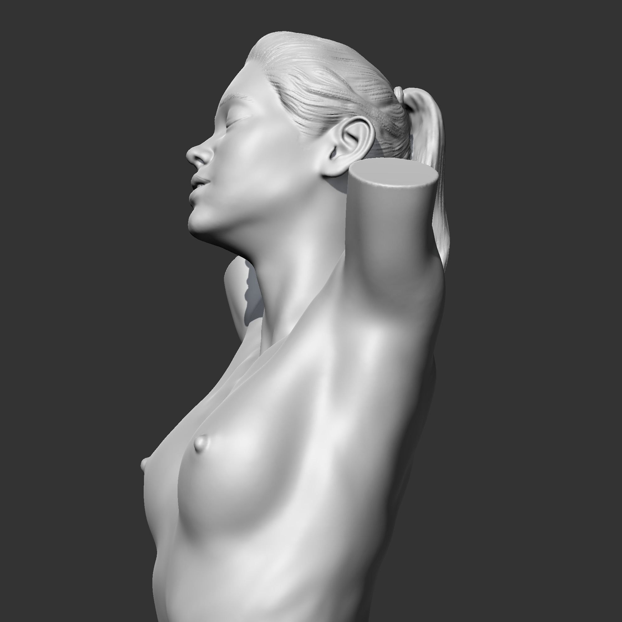 CH girl bust N 3D print model 3D print model_5