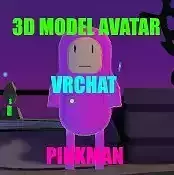 VRChat Pink Man 3D Model Avatar Low-poly 3D model