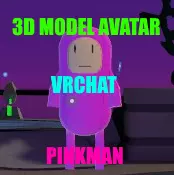 VRChat Pink Man 3D Model Avatar Low-poly 3D model_0