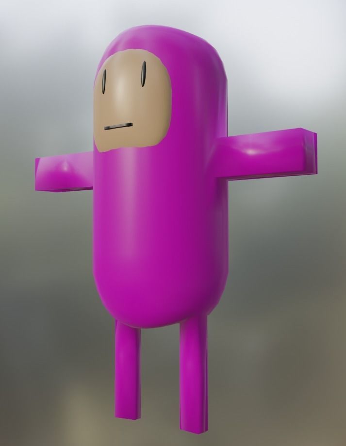 VRChat Pink Man 3D Model Avatar Low-poly 3D model_3