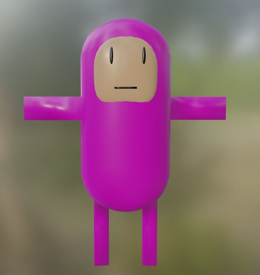 VRChat Pink Man 3D Model Avatar Low-poly 3D model_1