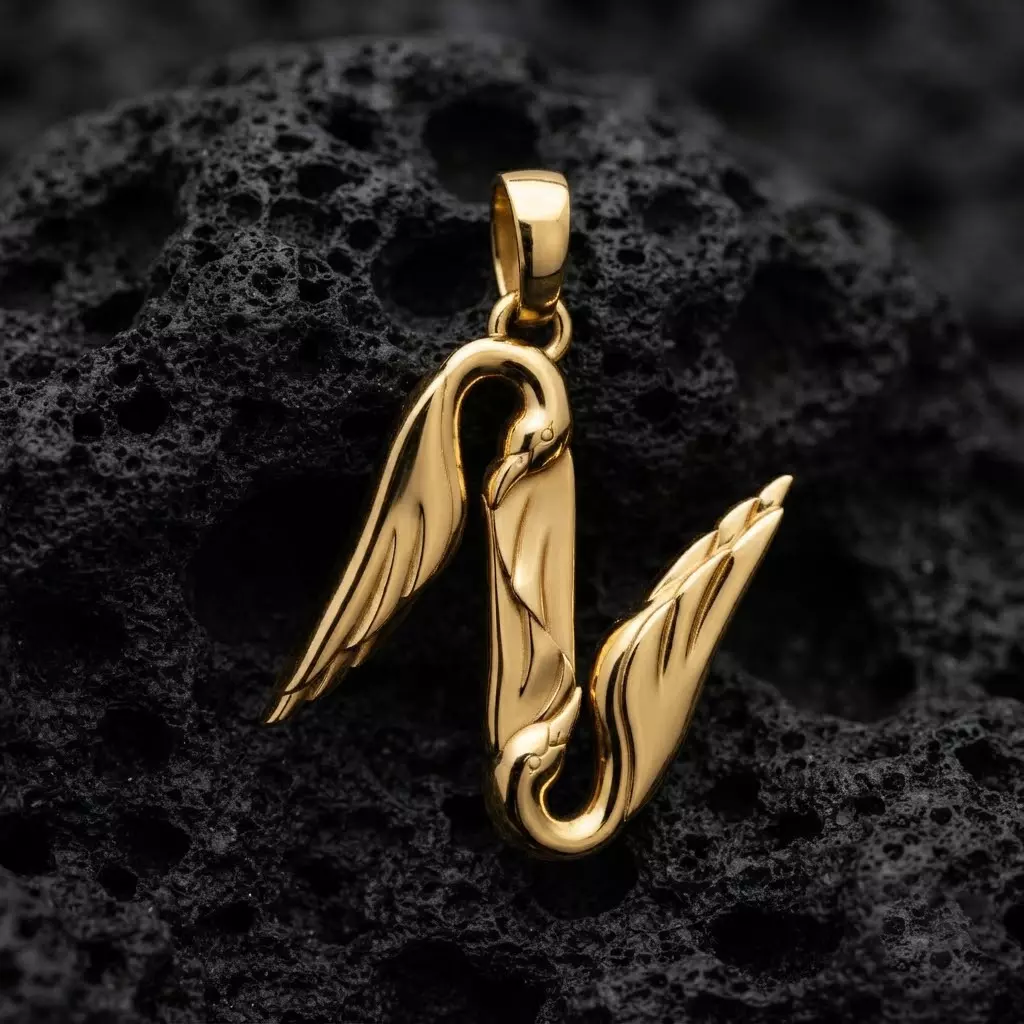 Bird Letter N Pendant 3D print model