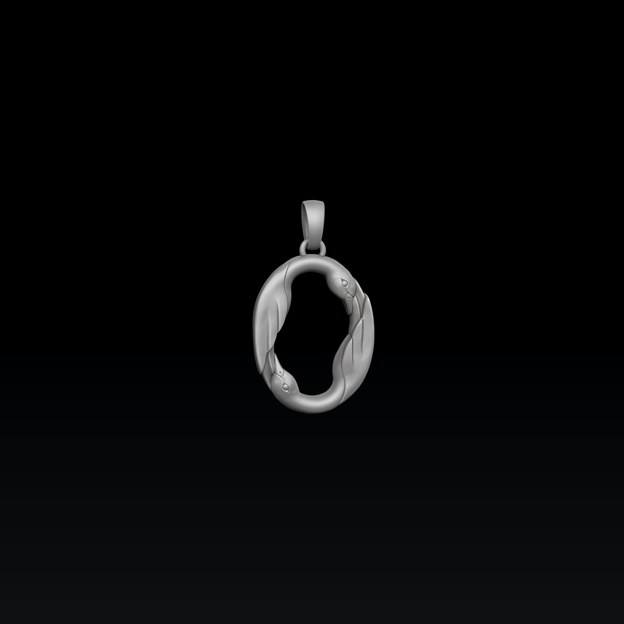 Bird Letter O Pendant 3D print model_1
