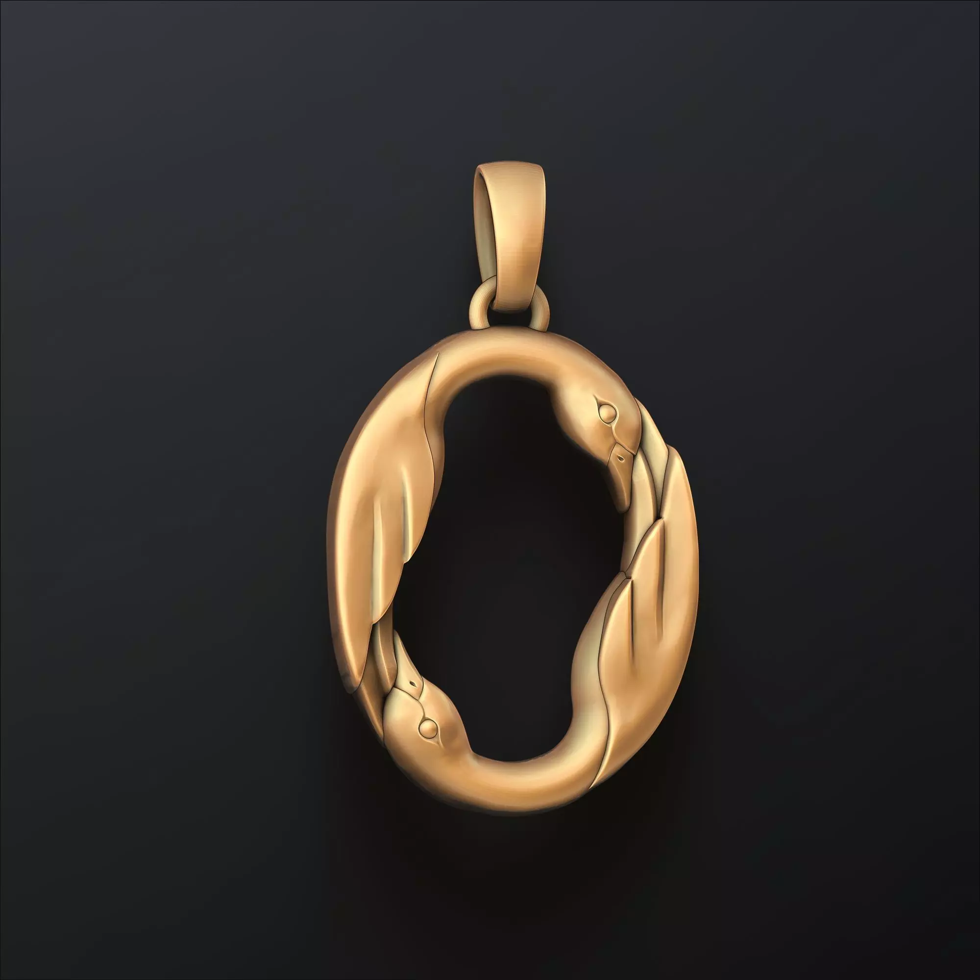 Bird Letter O Pendant 3D print model_0