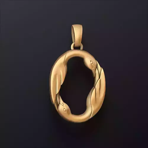 Bird Letter O Pendant 3D print model Bird Letter O Pendant 3D print model