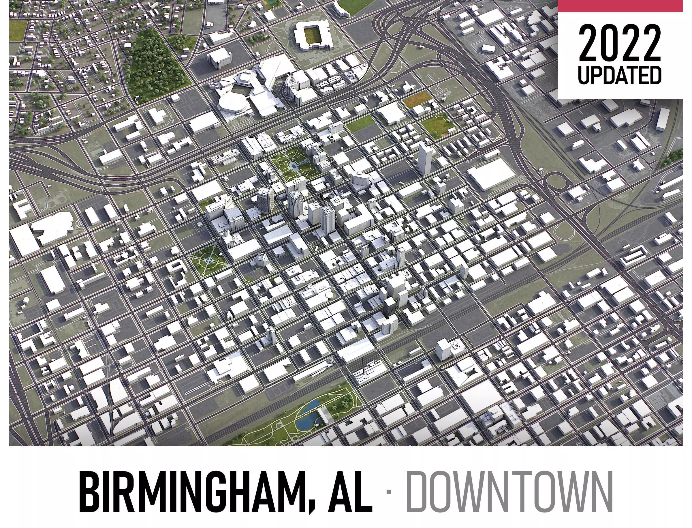 Birmingham Low-poly 3D model_0