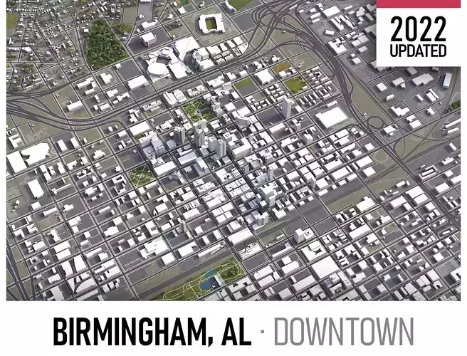 Birmingham Low-poly 3D model
